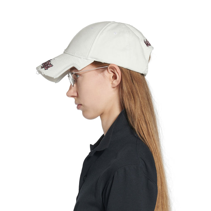 BALENCIAGA Blackletter Script Cap in Black Faded