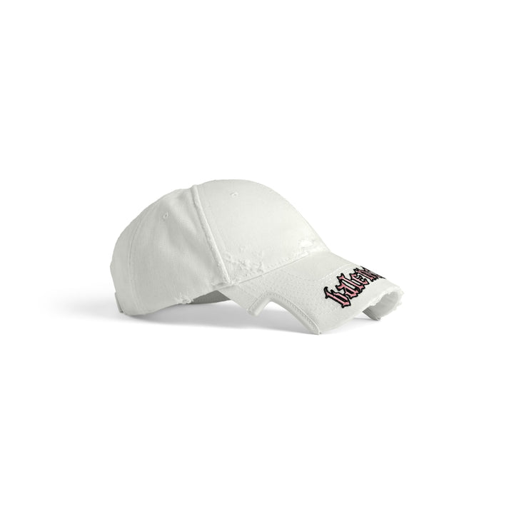 BALENCIAGA Blackletter Script Cap in Black Faded