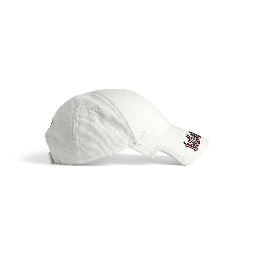 BALENCIAGA Blackletter Script Cap in Black Faded