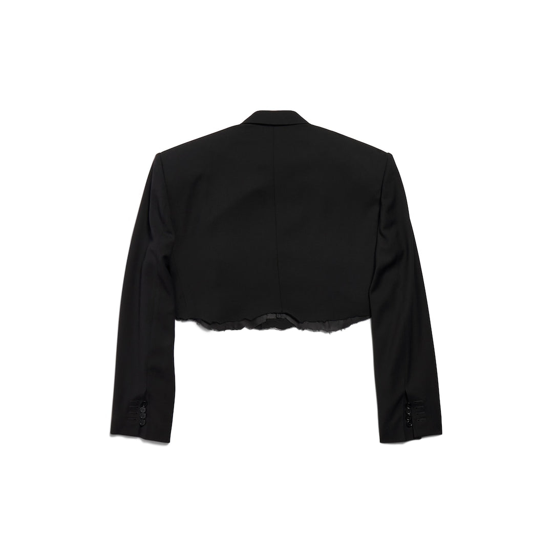 BALENCIAGA Women's Cut Off Single Breasted Jacket in Black