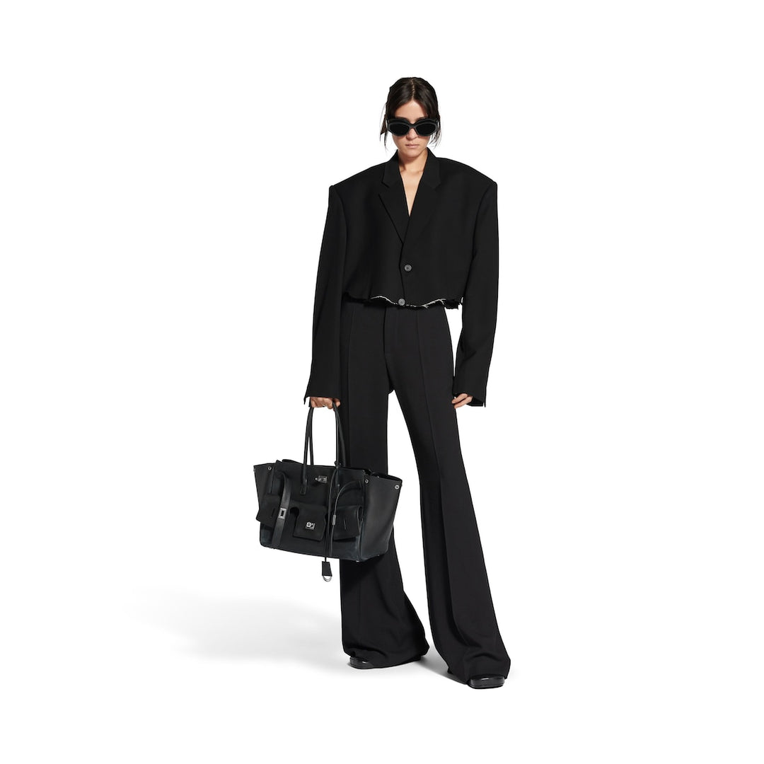 BALENCIAGA Women's Cut Off Single Breasted Jacket in Black