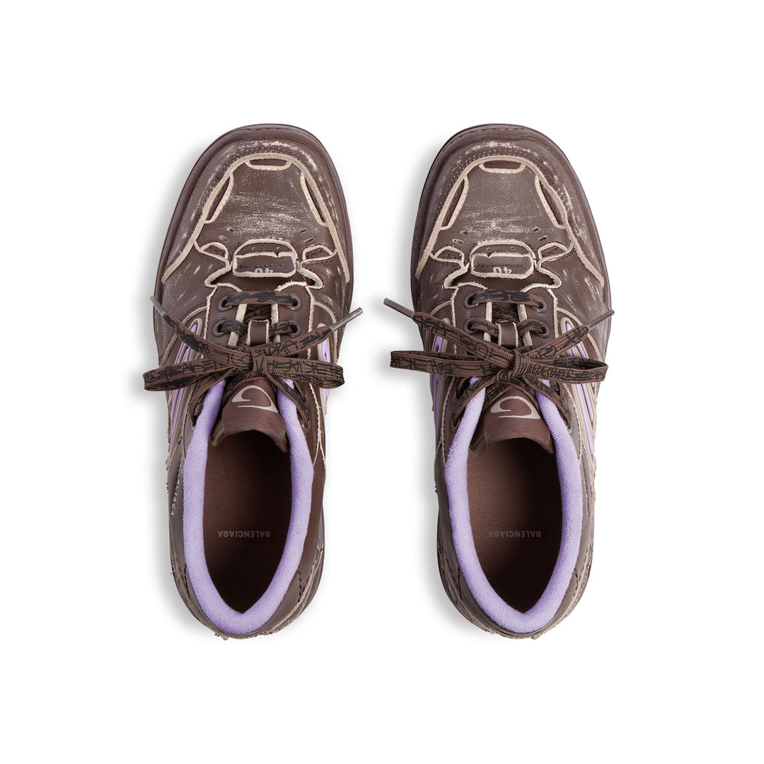 BALENCIAGA Women's Hamptons Medium Worn-out Sneaker in Brown/lilac