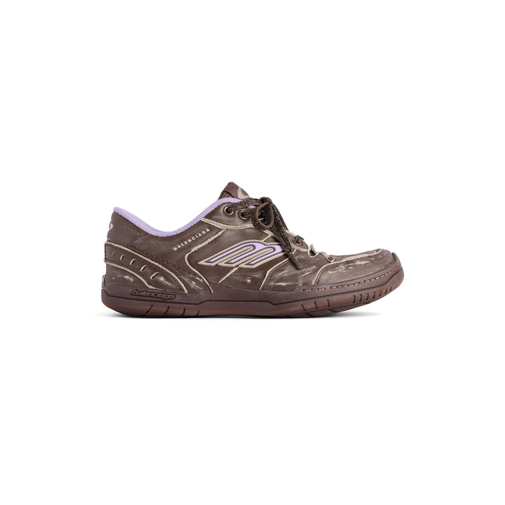 BALENCIAGA Women's Hamptons Medium Worn-out Sneaker in Brown/lilac