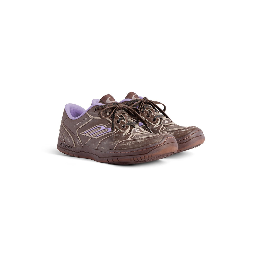 BALENCIAGA Women's Hamptons Medium Worn-out Sneaker in Brown/lilac