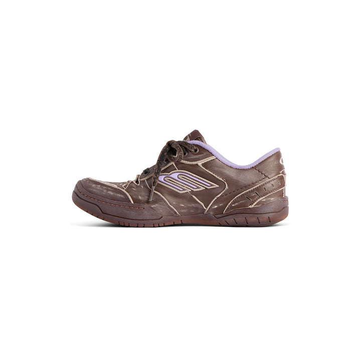 BALENCIAGA Women's Hamptons Medium Worn-out Sneaker in Brown/lilac