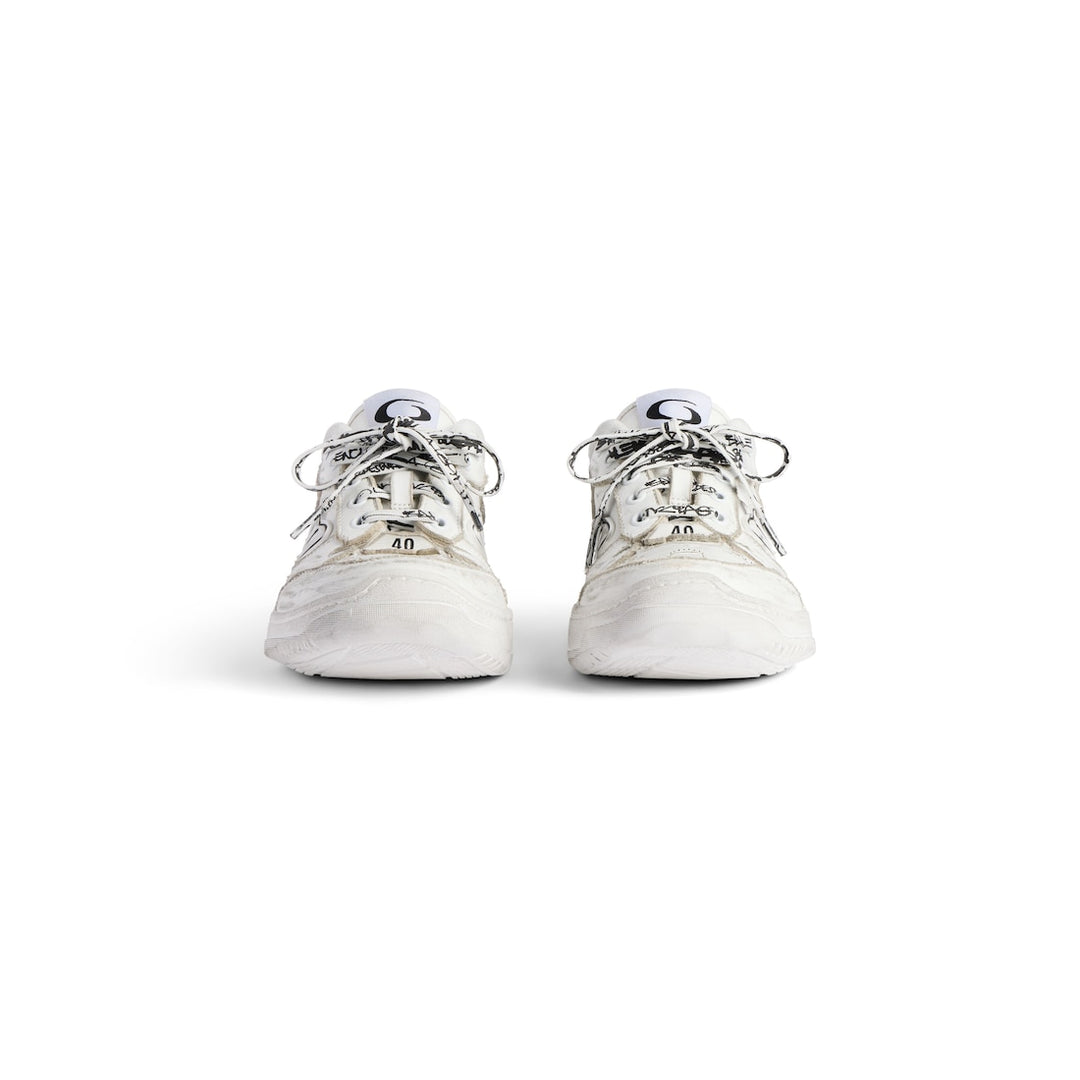 BALENCIAGA Women's Hamptons Medium Worn-out Sneaker in Brown/lilac