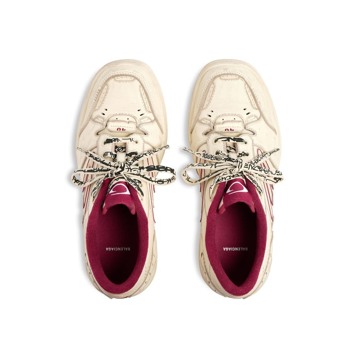BALENCIAGA Women's Hamptons Medium Worn-out Sneaker in Brown/lilac