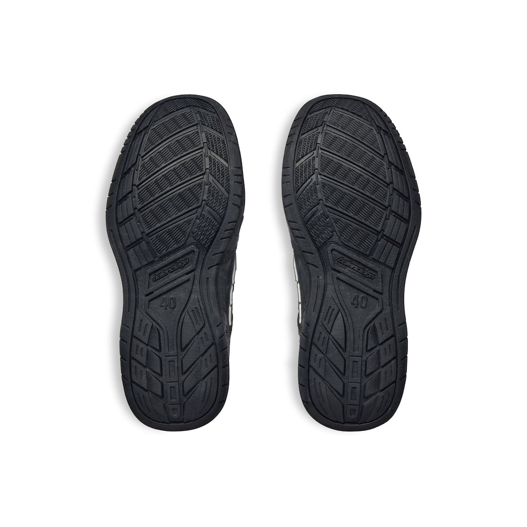 BALENCIAGA Men's Hamptons Worn-out Sneaker in White/dark Blue/grey
