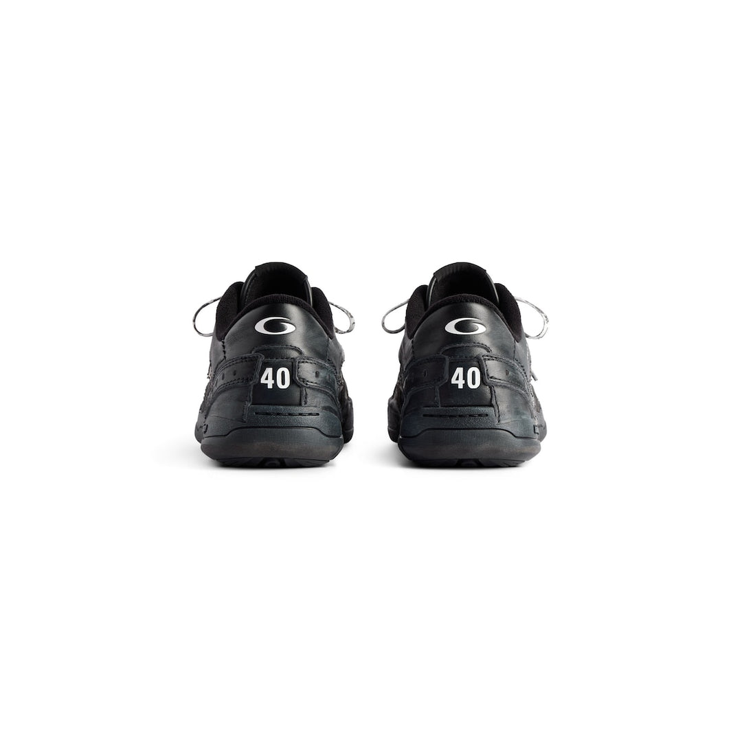 BALENCIAGA Men's Hamptons Worn-out Sneaker in White/dark Blue/grey