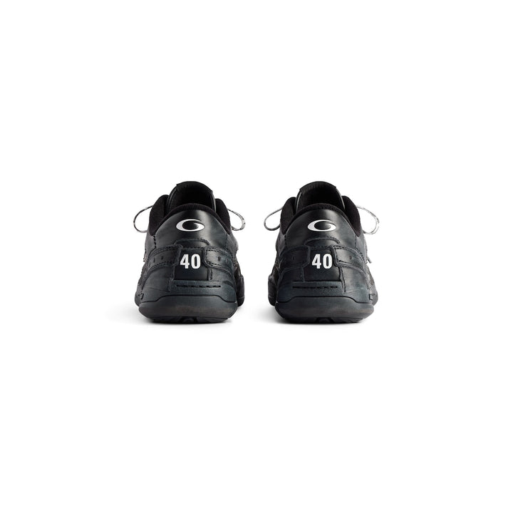 BALENCIAGA Men's Hamptons Worn-out Sneaker in White/dark Blue/grey