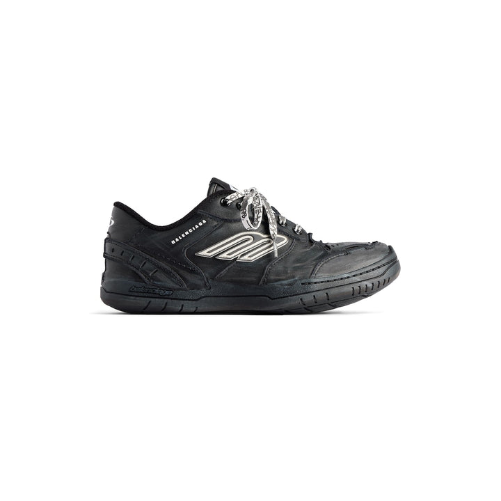 BALENCIAGA Men's Hamptons Worn-out Sneaker in White/dark Blue/grey