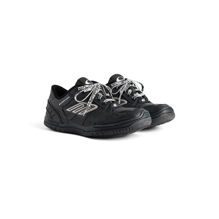BALENCIAGA Men's Hamptons Worn-out Sneaker in White/dark Blue/grey