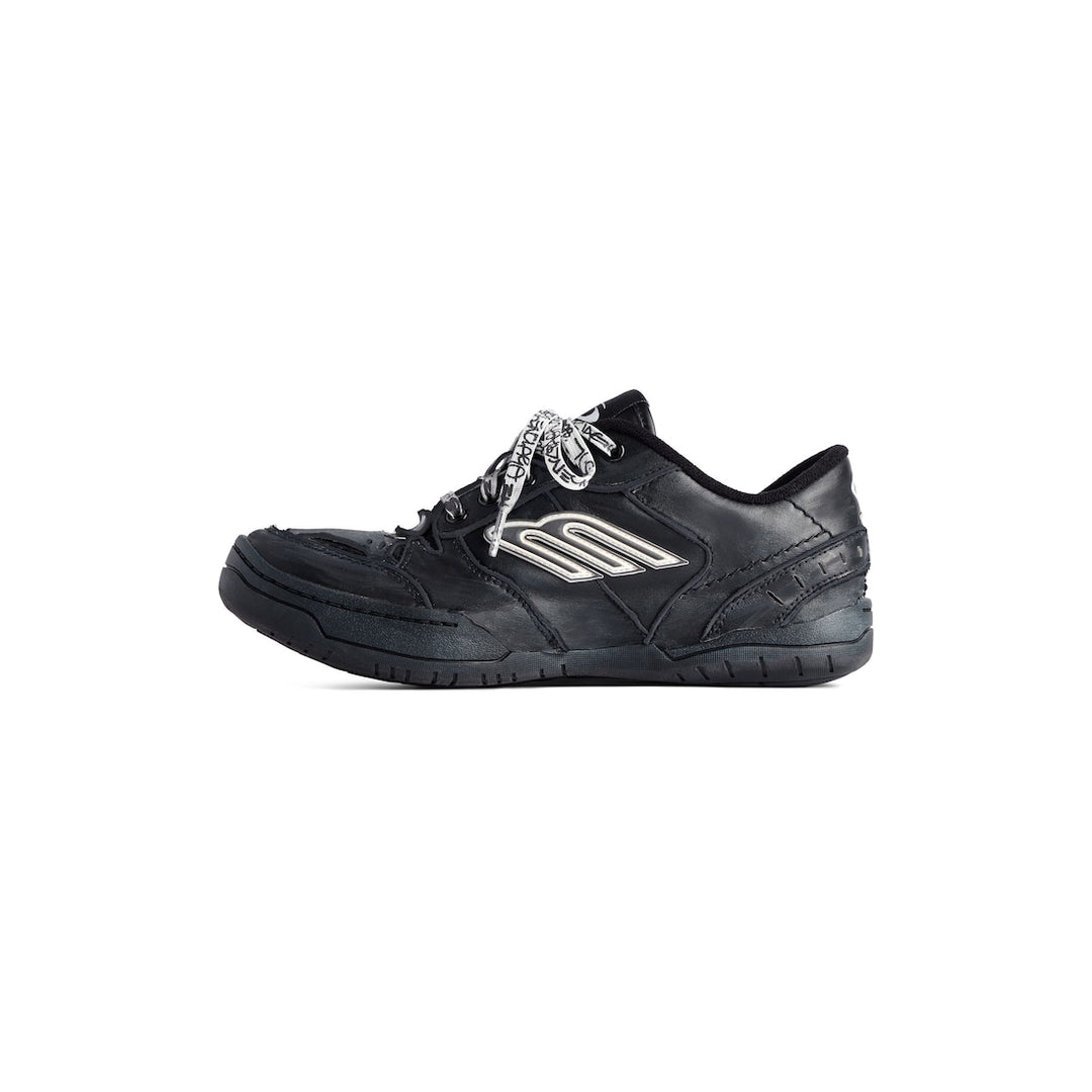 BALENCIAGA Men's Hamptons Worn-out Sneaker in White/dark Blue/grey