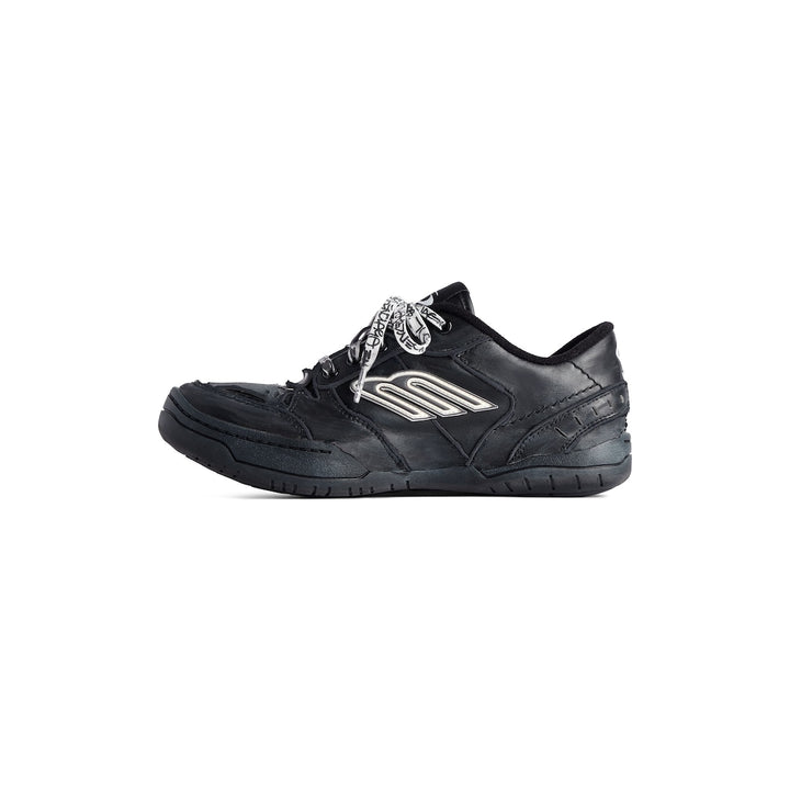 BALENCIAGA Men's Hamptons Worn-out Sneaker in White/dark Blue/grey