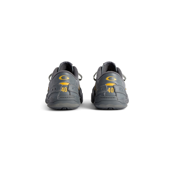 BALENCIAGA Men's Hamptons Worn-out Sneaker in White/dark Blue/grey