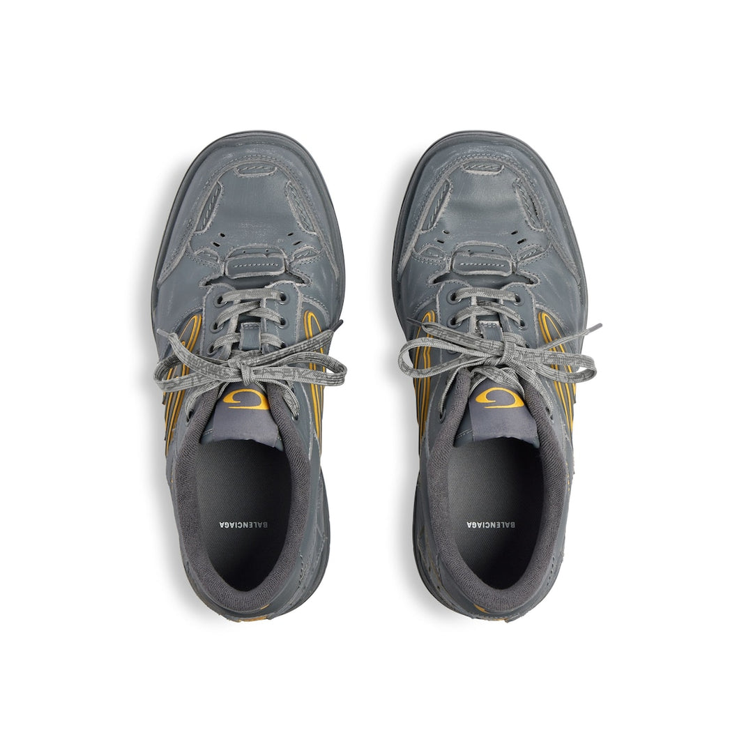 BALENCIAGA Men's Hamptons Worn-out Sneaker in White/dark Blue/grey