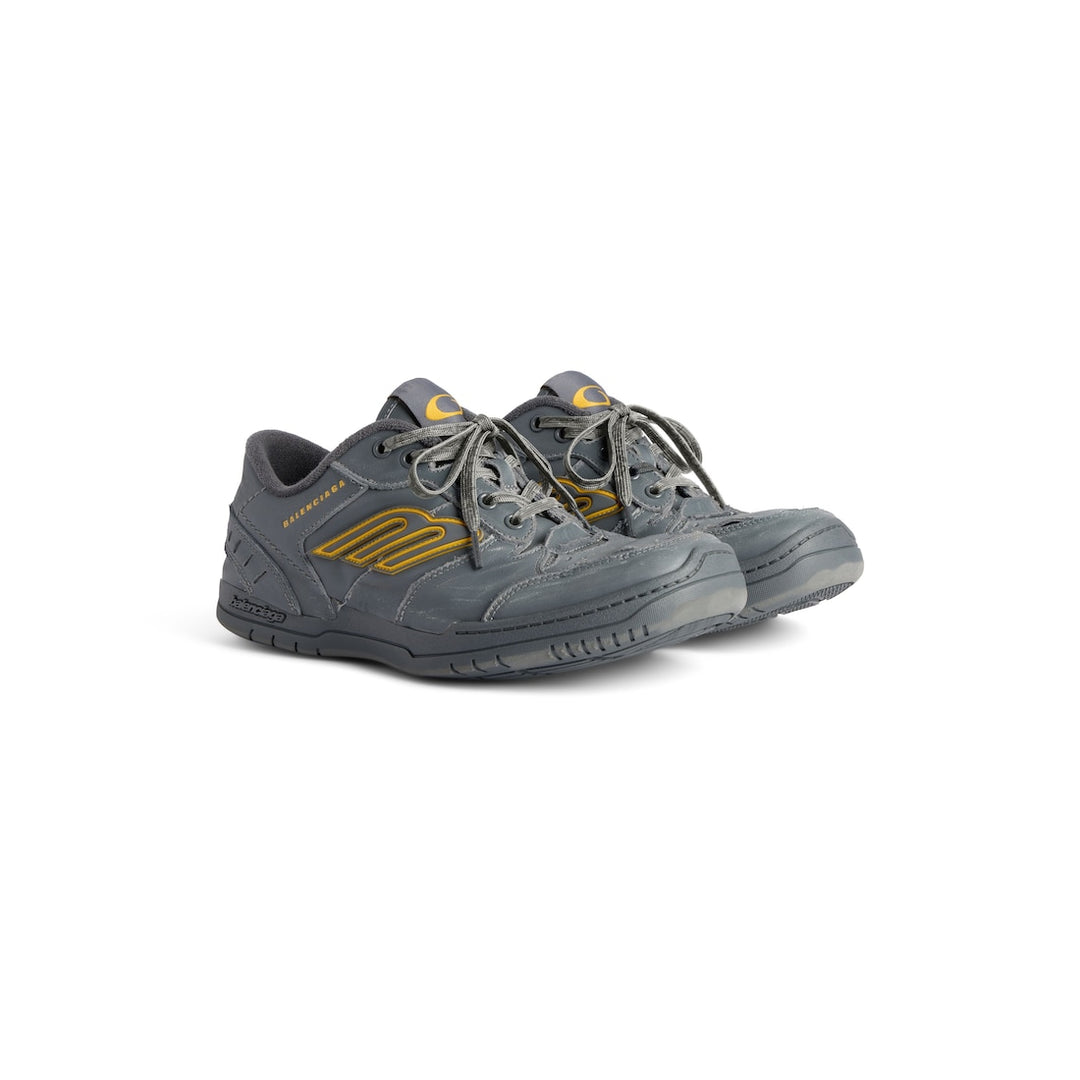 BALENCIAGA Men's Hamptons Worn-out Sneaker in White/dark Blue/grey