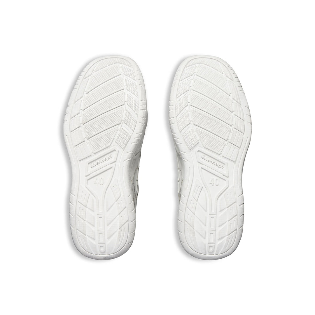 BALENCIAGA Men's Hamptons Worn-out Sneaker in White/dark Blue/grey