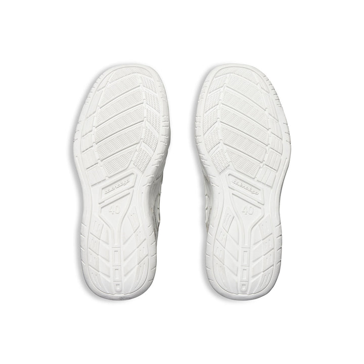 BALENCIAGA Men's Hamptons Worn-out Sneaker in White/dark Blue/grey