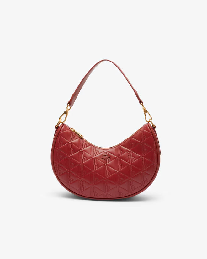 Lacoste Women's Maheki Embossed Leather Half Moon Bag