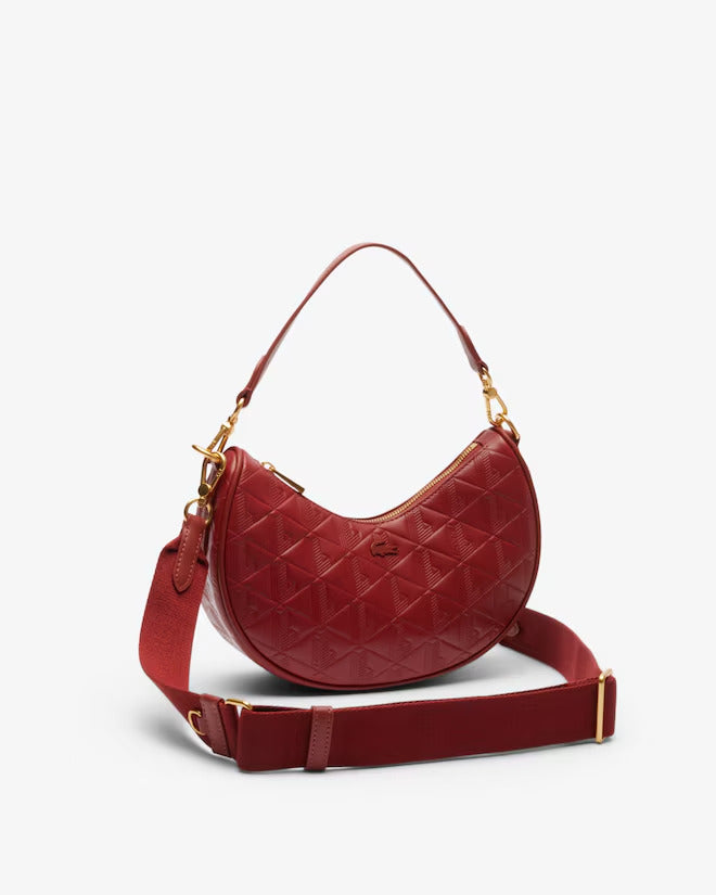 Lacoste Women's Maheki Embossed Leather Half Moon Bag