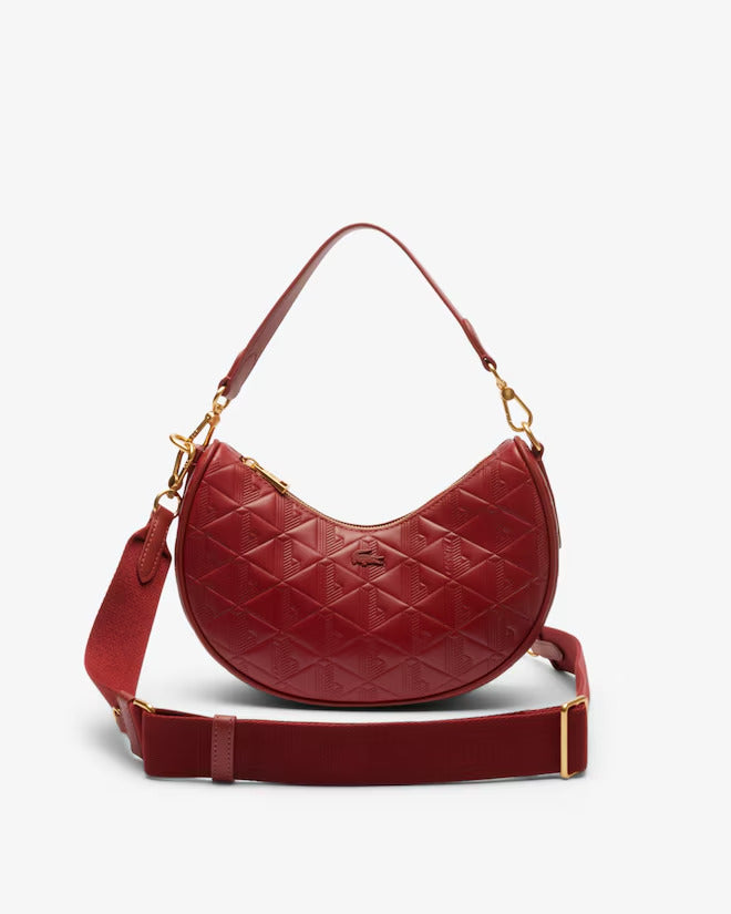 Lacoste Women's Maheki Embossed Leather Half Moon Bag