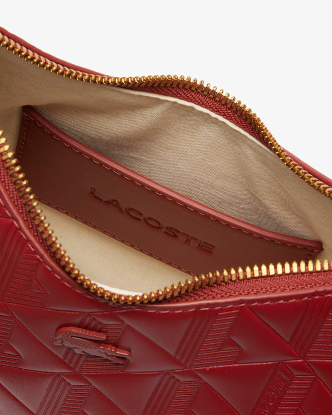 Lacoste Women's Maheki Embossed Leather Half Moon Bag