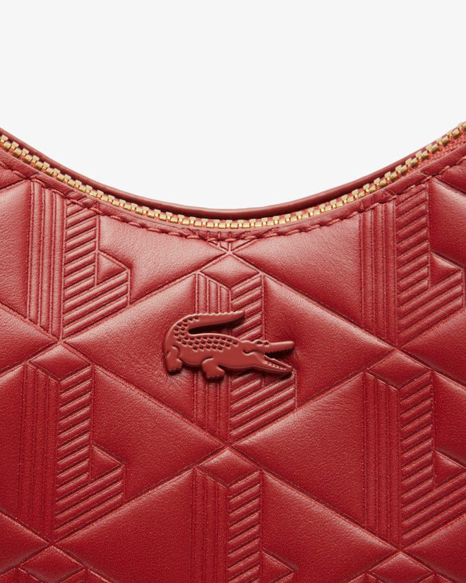 Lacoste Women's Maheki Embossed Leather Half Moon Bag