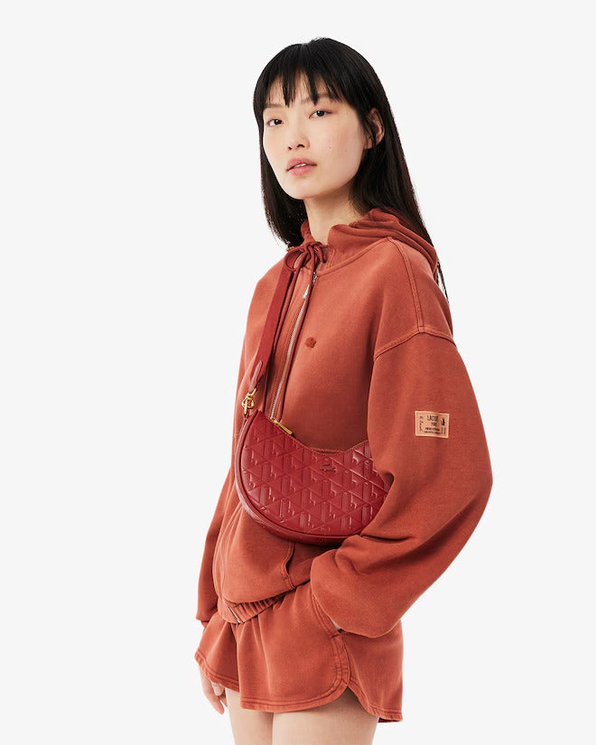 Lacoste Women's Maheki Embossed Leather Half Moon Bag