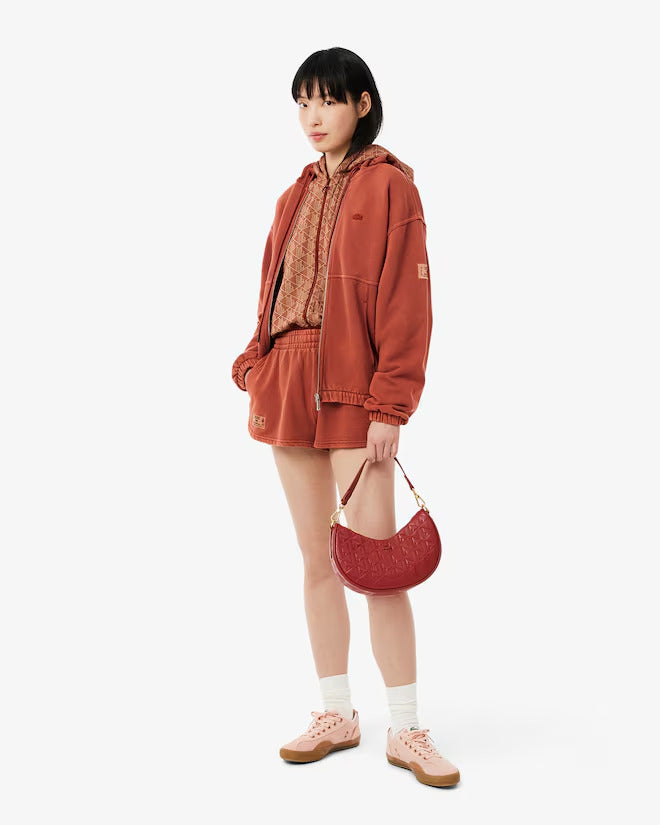 Lacoste Women's Maheki Embossed Leather Half Moon Bag