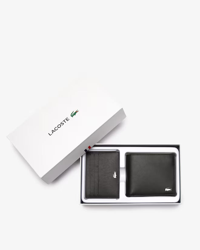 Lacoste Men's FG Leather Billfold & Card Holder Gift Set