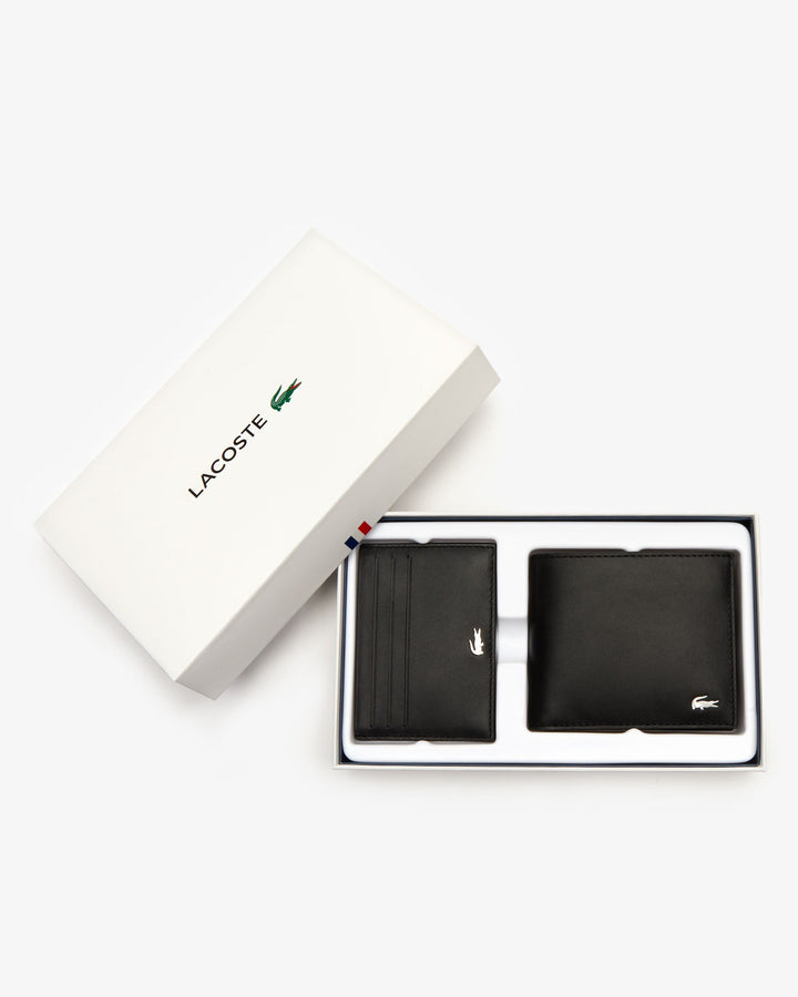 Lacoste Men's FG Leather Billfold & Card Holder Gift Set