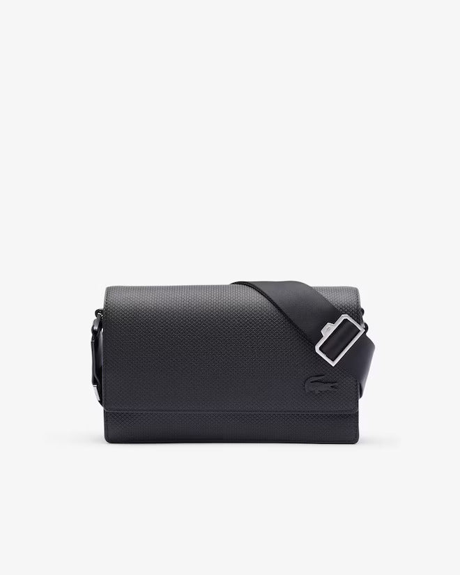 Lacoste Unisex Chantaco Leather Flap Close Reporter Bag