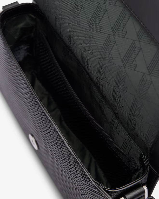 Lacoste Unisex Chantaco Leather Flap Close Reporter Bag