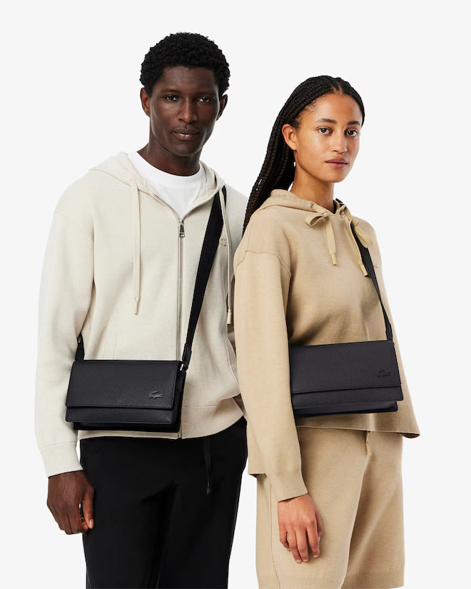 Lacoste Unisex Chantaco Leather Flap Close Reporter Bag