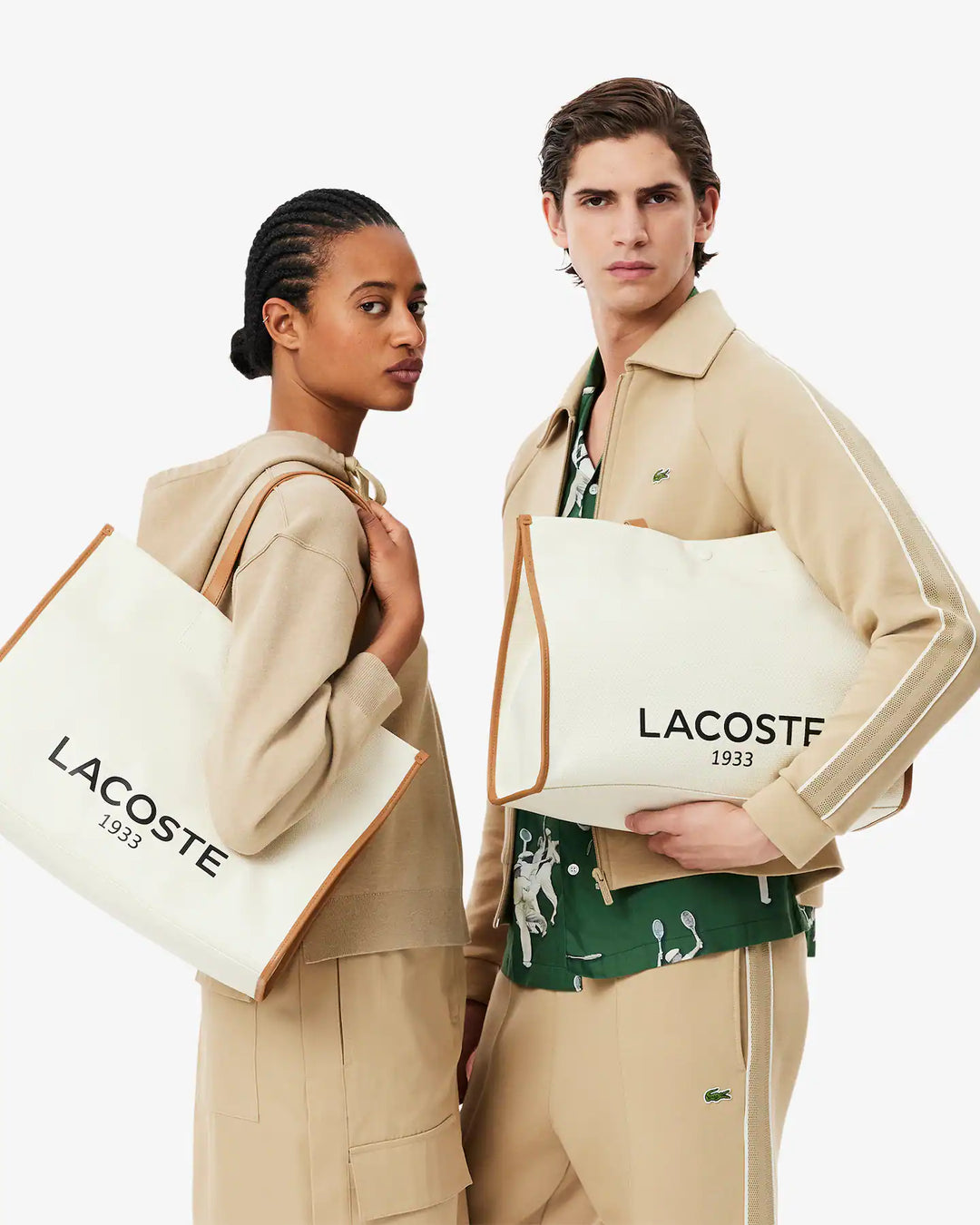 Lacoste Unisex Large Heritage Canvas Tote