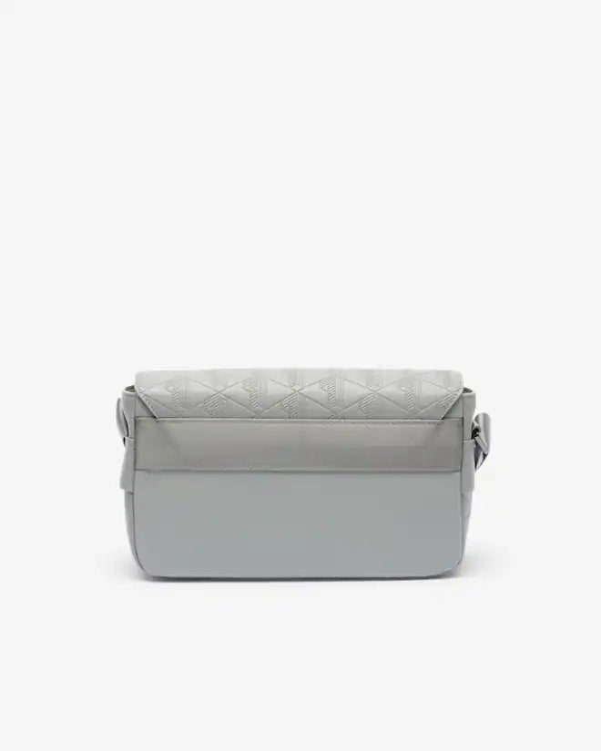 Lacoste Unisex Monogram Leather Flap Close Satchel