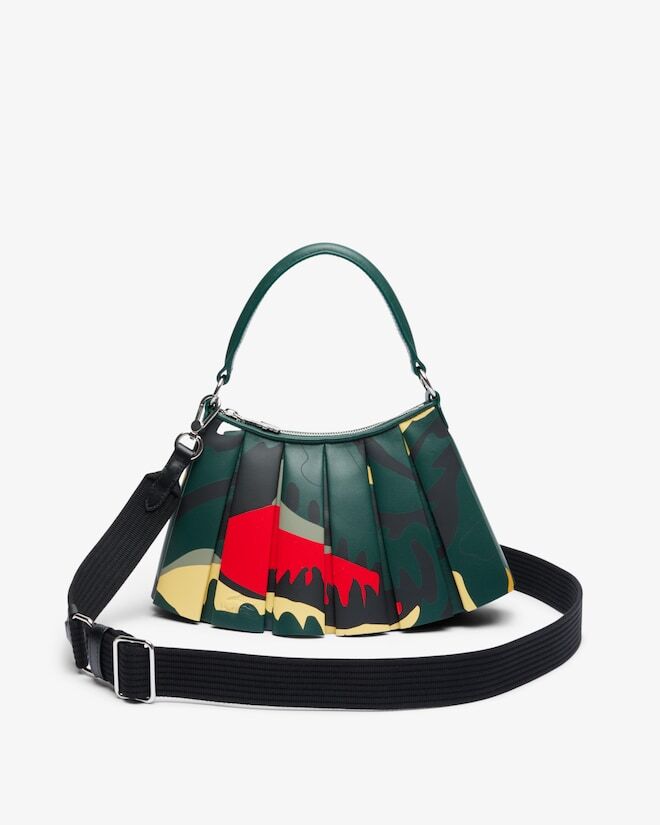 Lacoste Women's Small Runway Lenglen Crocodile Print Leather Bag