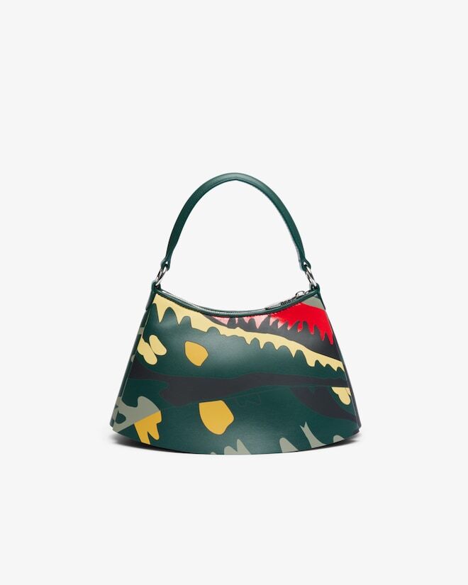 Lacoste Women's Small Runway Lenglen Crocodile Print Leather Bag