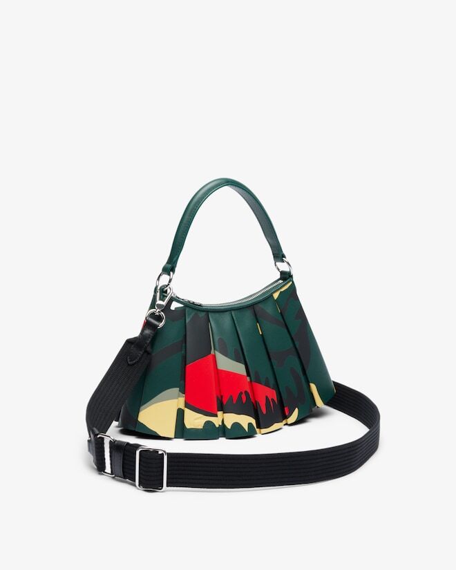 Lacoste Women's Small Runway Lenglen Crocodile Print Leather Bag