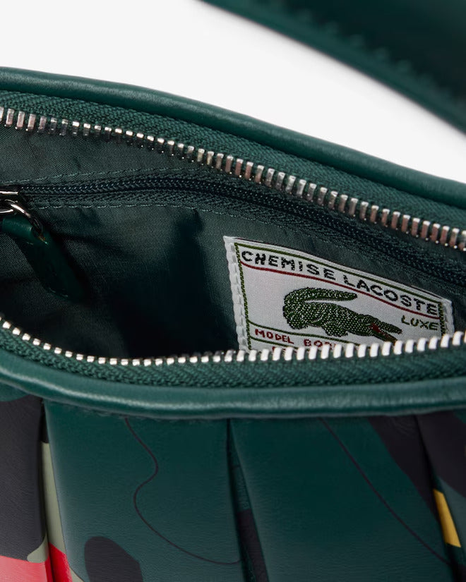 Lacoste Women's Small Runway Lenglen Crocodile Print Leather Bag