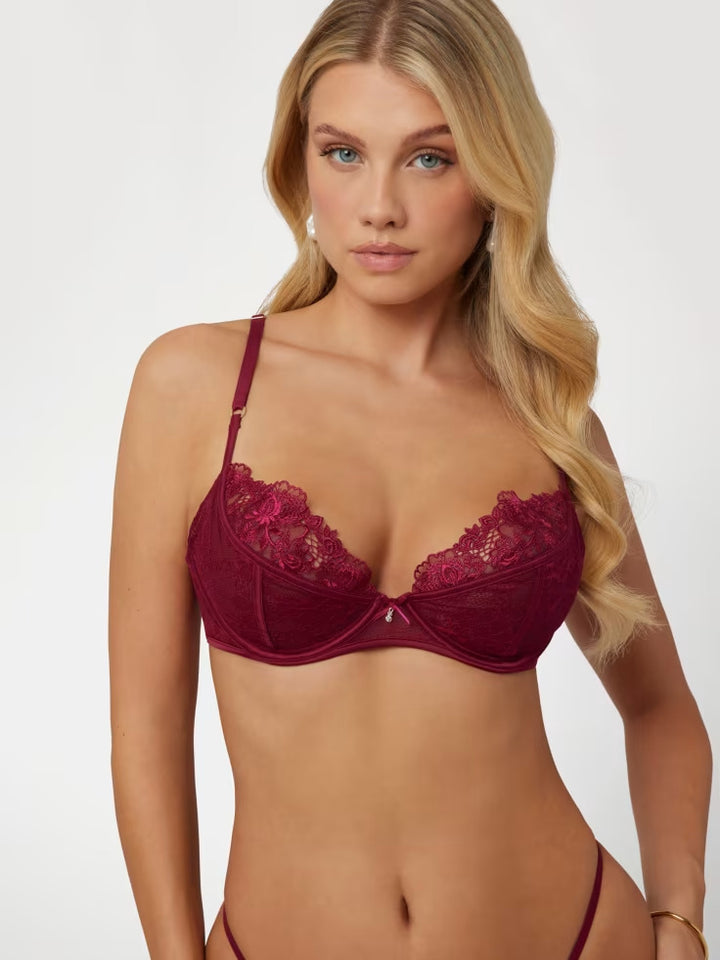 Guess Rebecca Floral Lace Balcony Bra