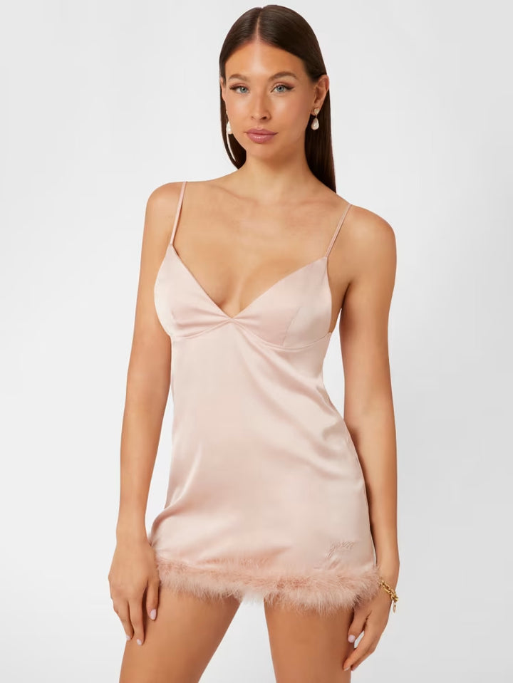 Guess Eco Mini Feather Slip Dress