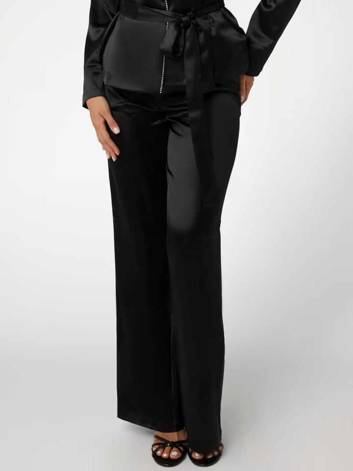 Guess Satin Embellished Wrap Top and Pants PJ Set