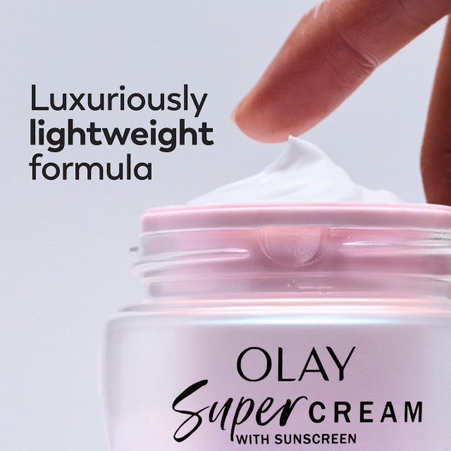 Olay Super Cream with Sunscreen SPF 30, Ultra Lightweight SPF Face Moisturizer