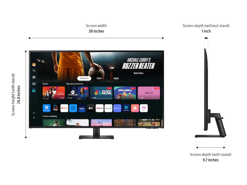 Samsung 43" Smart Monitor M7 (M70D) 4K UHD with Streaming TV, Speakers and USB-C