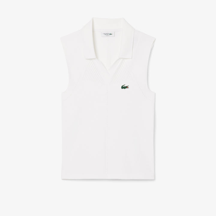 Lacoste Women's Sleeveless Stretch Knit Tennis Polo