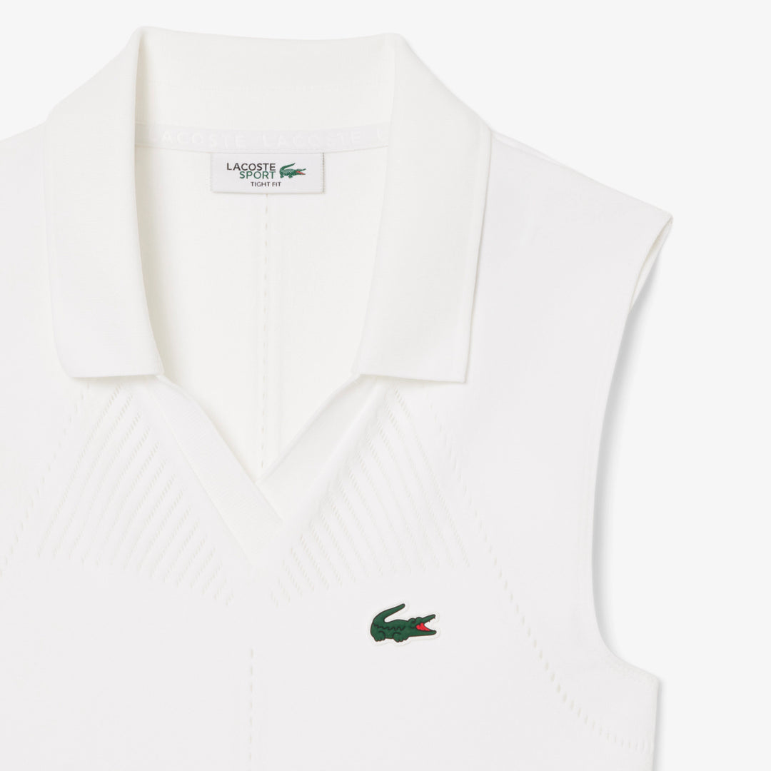 Lacoste Women's Sleeveless Stretch Knit Tennis Polo