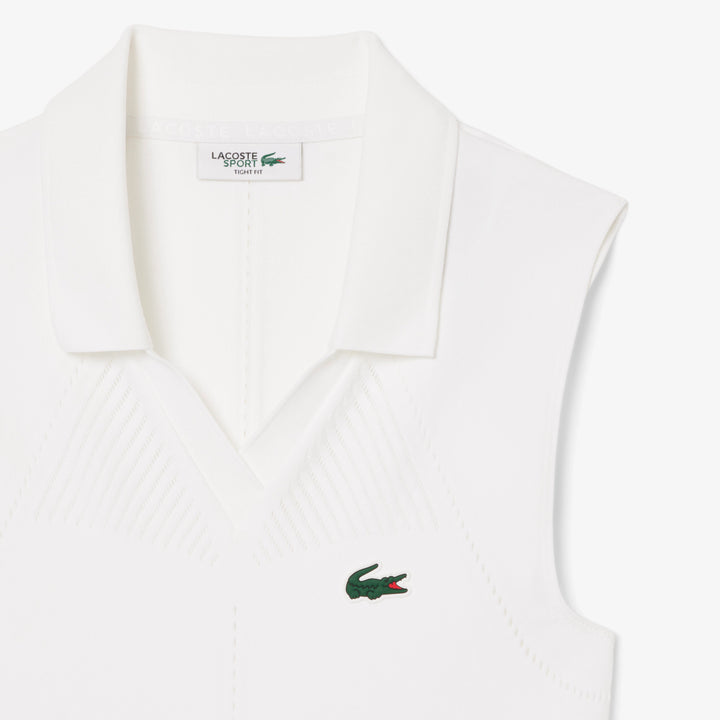 Lacoste Women's Sleeveless Stretch Knit Tennis Polo