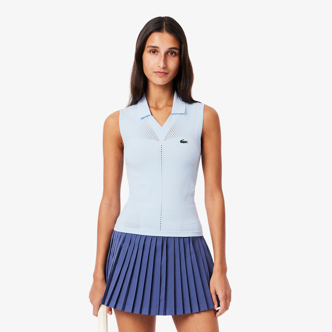 Lacoste Women's Sleeveless Stretch Knit Tennis Polo